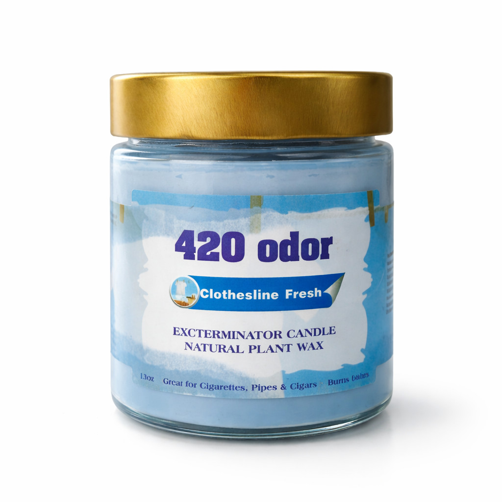 420 Odor Eliminator Candle Clothesline Fresh Smoke Odor Remover 13oz