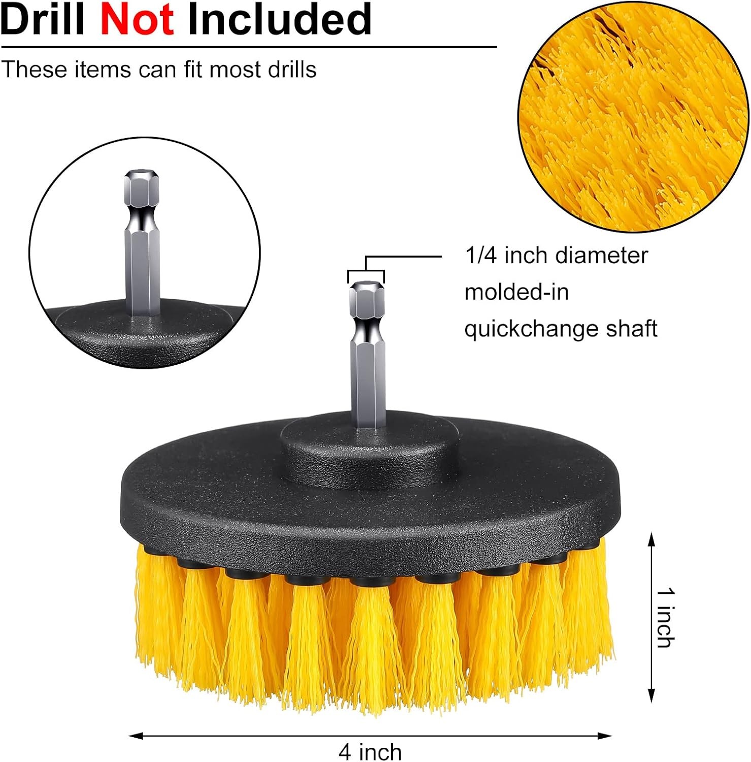 6 Pcs Drill Brush Attachment Power Scrubber Cleaning Kit Multi Purpose Set