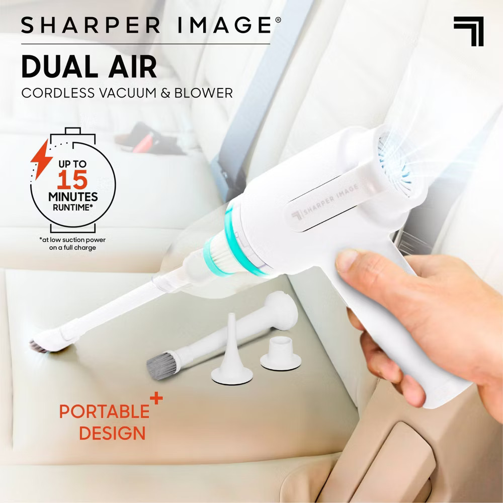 Sharper Image Cordless Handheld Vacuum and Blower White
