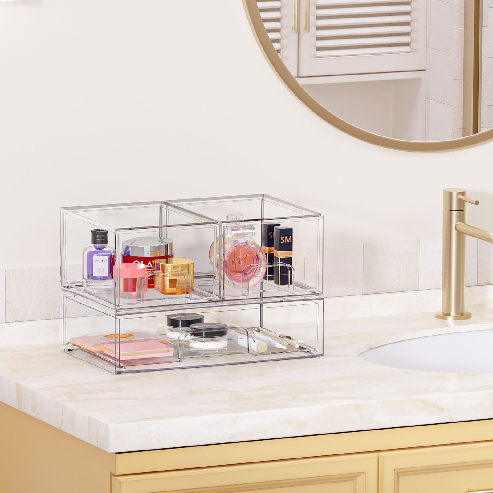 Vtopmart Stackable Storage Drawers Set of 12.1 inches x 7.8 inches, colorless