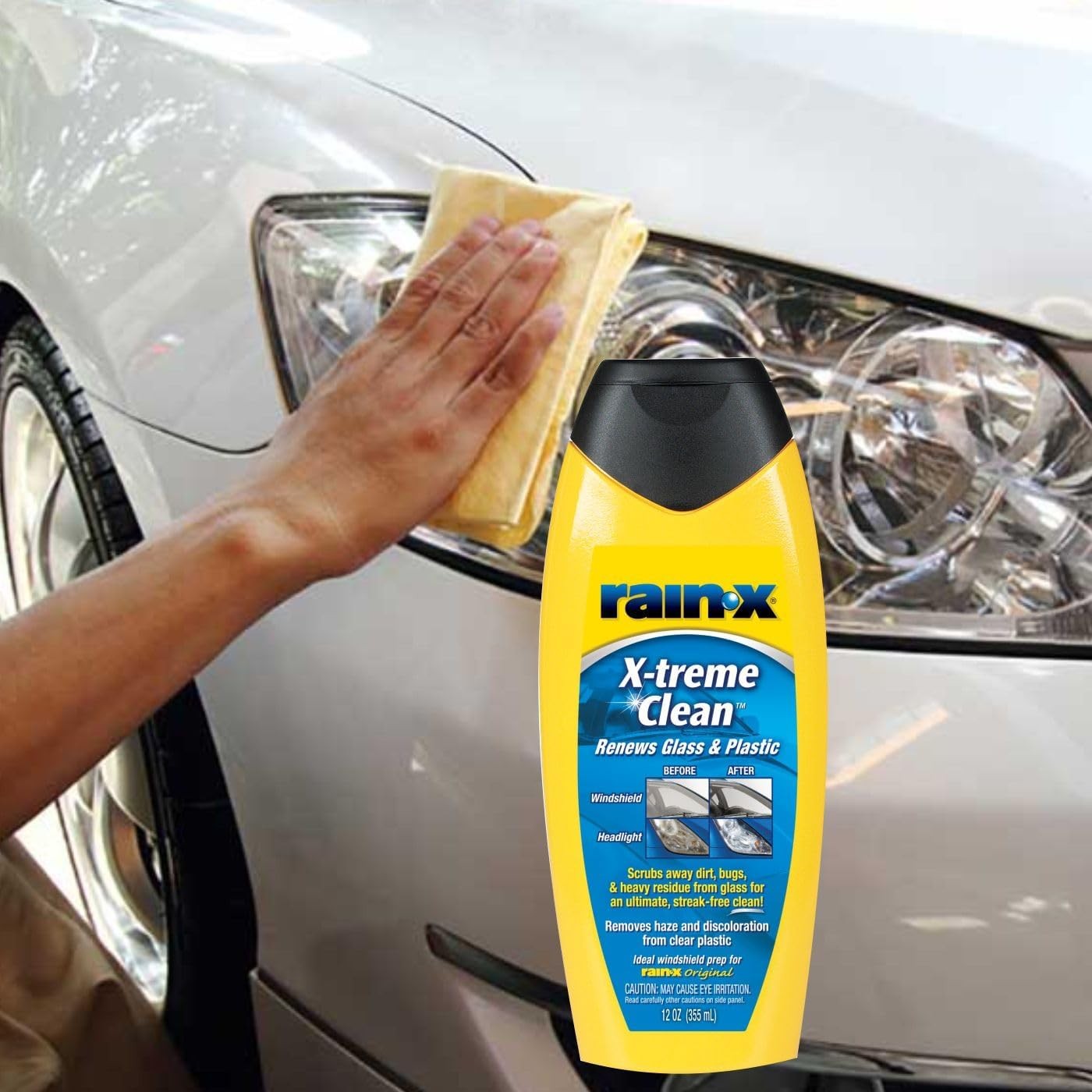 Rain X Xtreme Clean 12oz Headlight Windshield Cleaner Restores Clarity