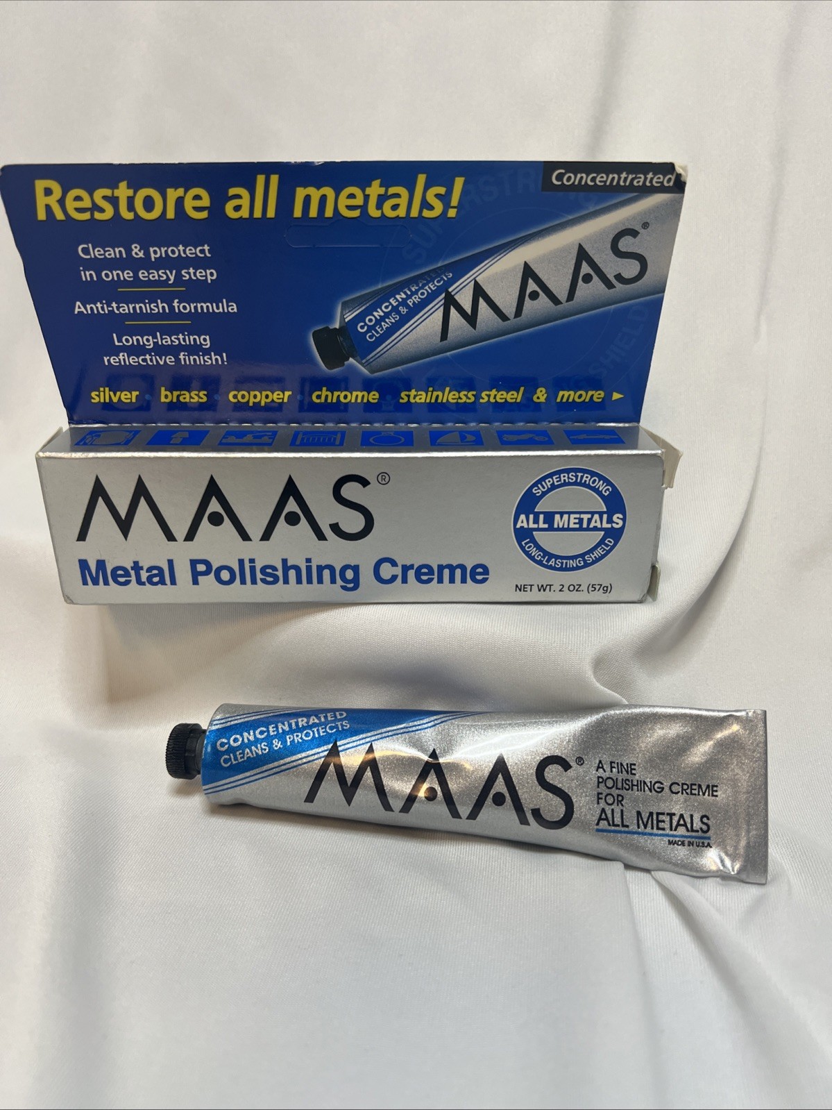 MAAS Concentrated Fine Polishing Creme for All Metals 2 oz Tube