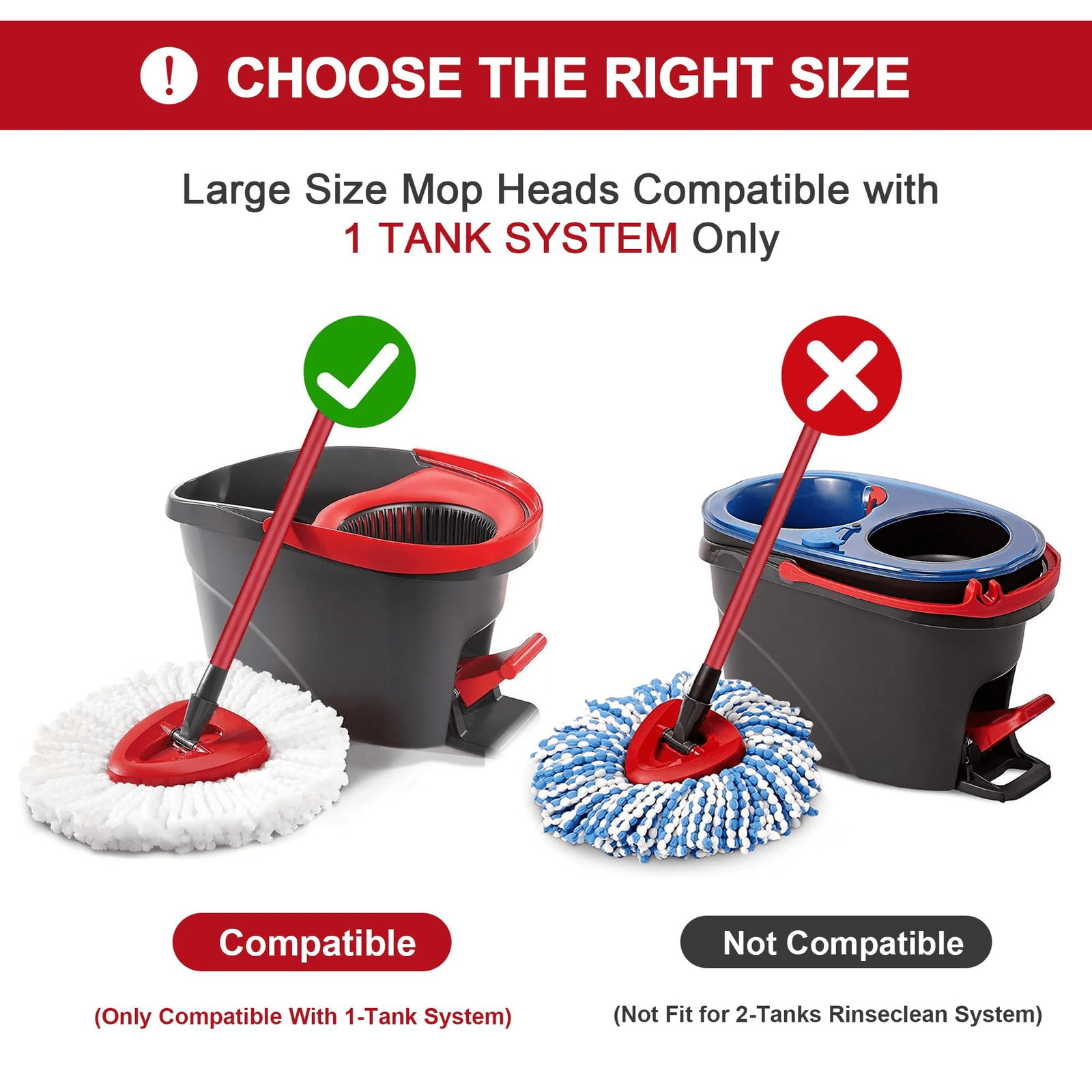 Replacement Mop Head for O-Cedar Spin Mop EasyWring Microfibers Mop Refill Heads