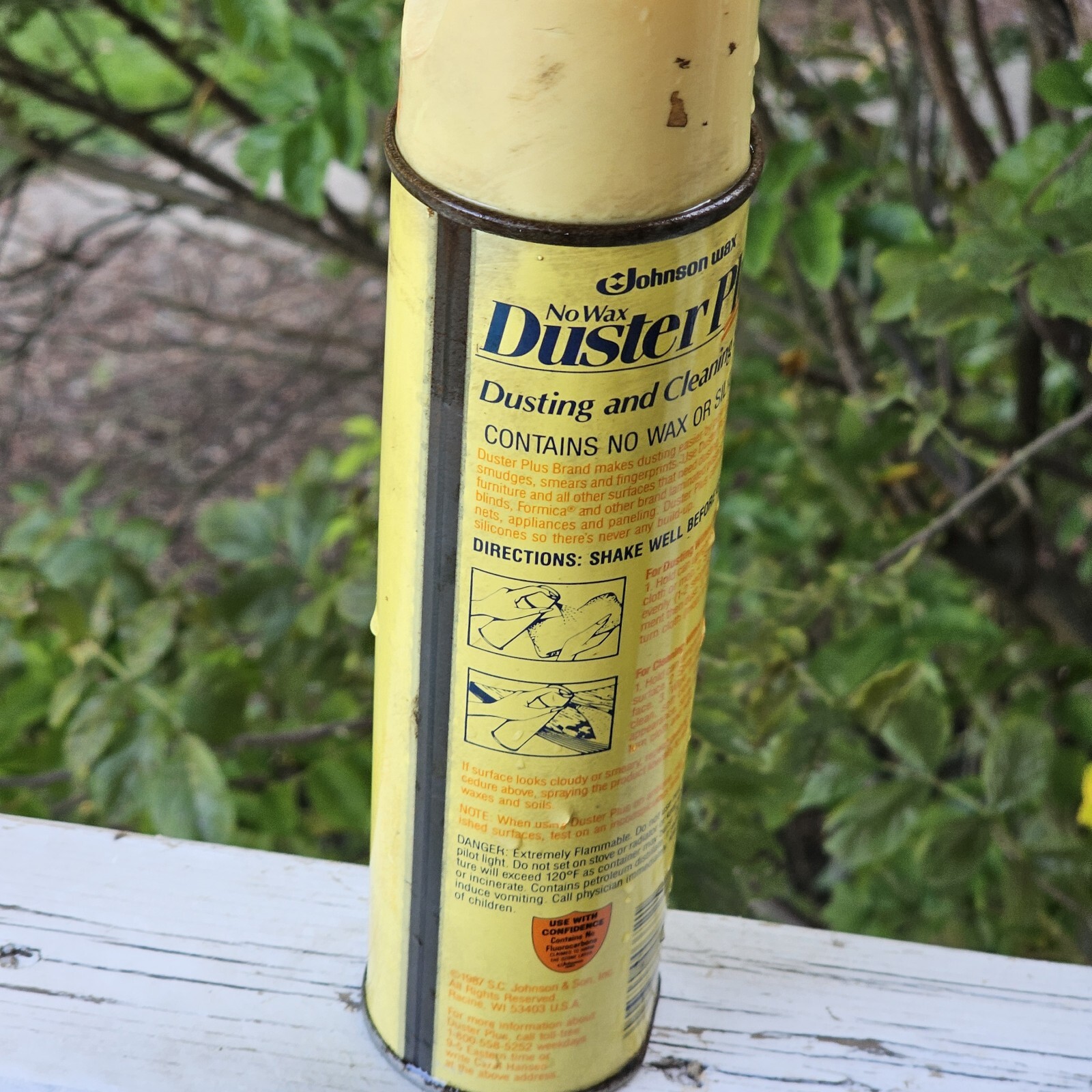 Duster Plus Vintage No Wax 1987 Dusting And Cleaning Spray Advertising Empty