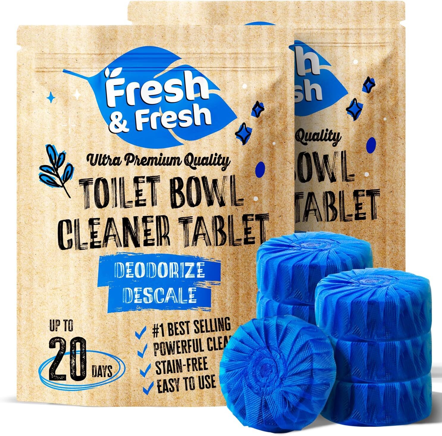 Disposable Toilet Bowl Cleaners(20-299 Tablets) Odor Eliminator, Fresh Scent