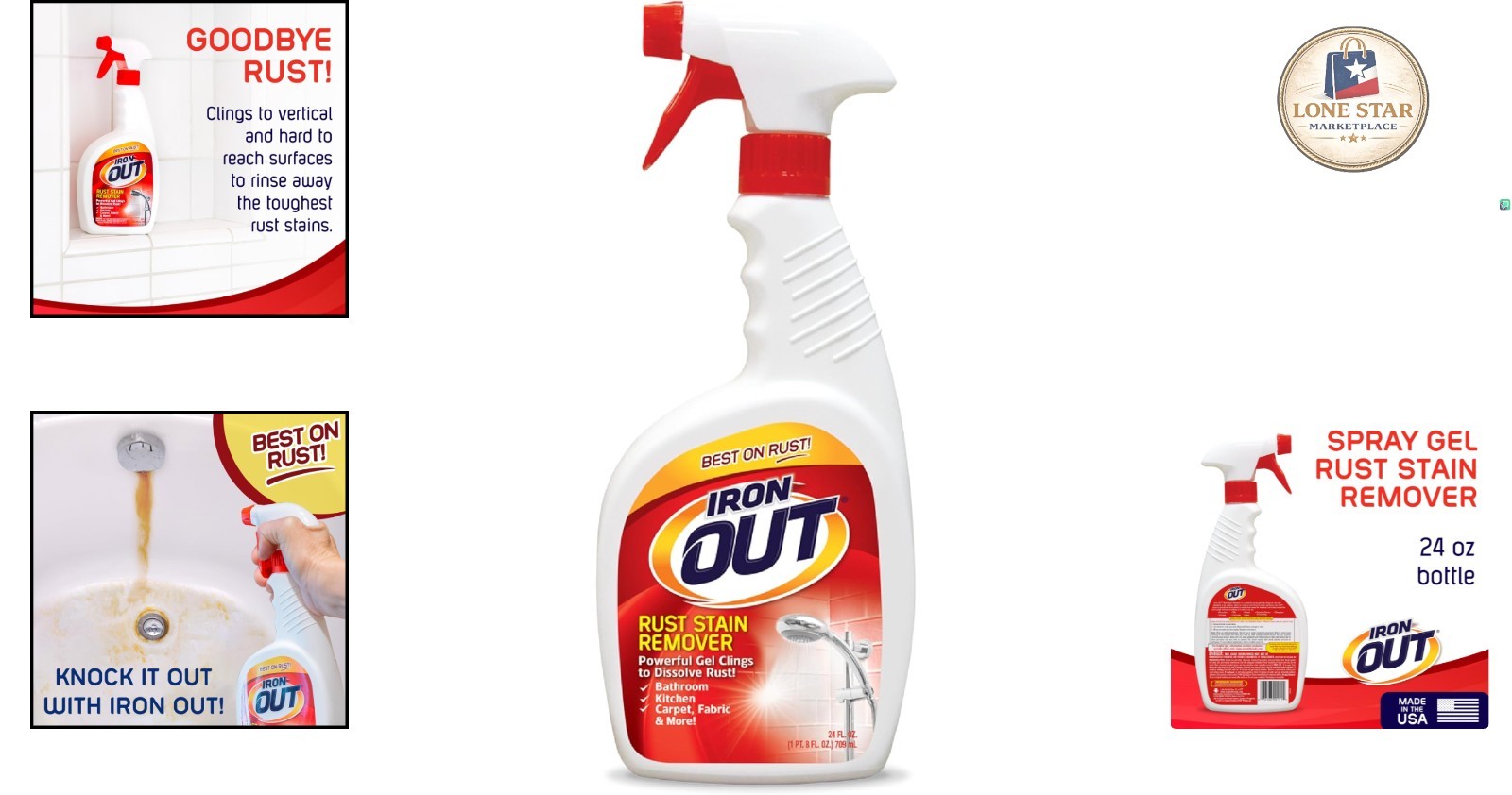 Easy-to-Use Rust Stain Remover Gel – 24 oz Spray for Indoor and Outdoor Cleaning