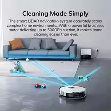 Robot Vacuum & Mop Combo Self-Empty 5000Pa WiFi App Control 180Min Runtime Clean