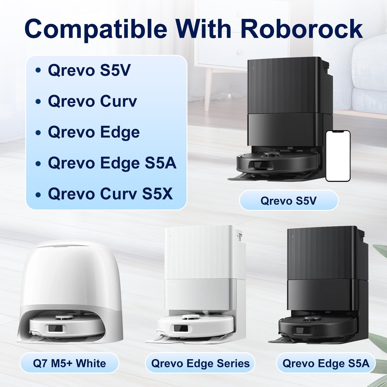 18 Pack Qrevo S5V Accessories Replacement Parts Compatible with Roborock Qrev…