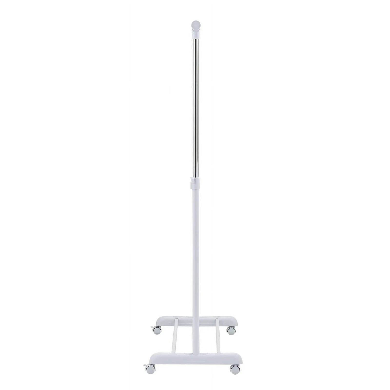 Mainstays Adjustable Rolling Garment Rack Metal Chrome White 84-121Wx44Dx123.5