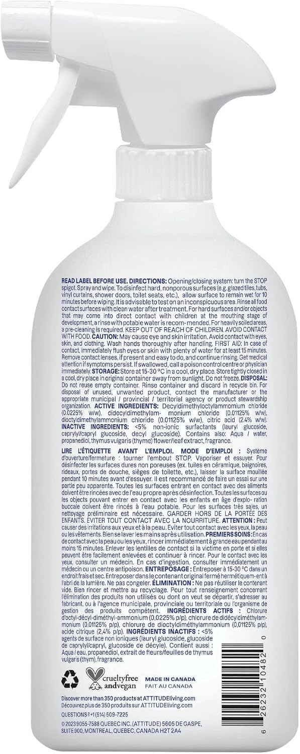 ATTITUDE 27.1 Fl Oz Produce Cleaner – Safe, Unscented, Streak-Free