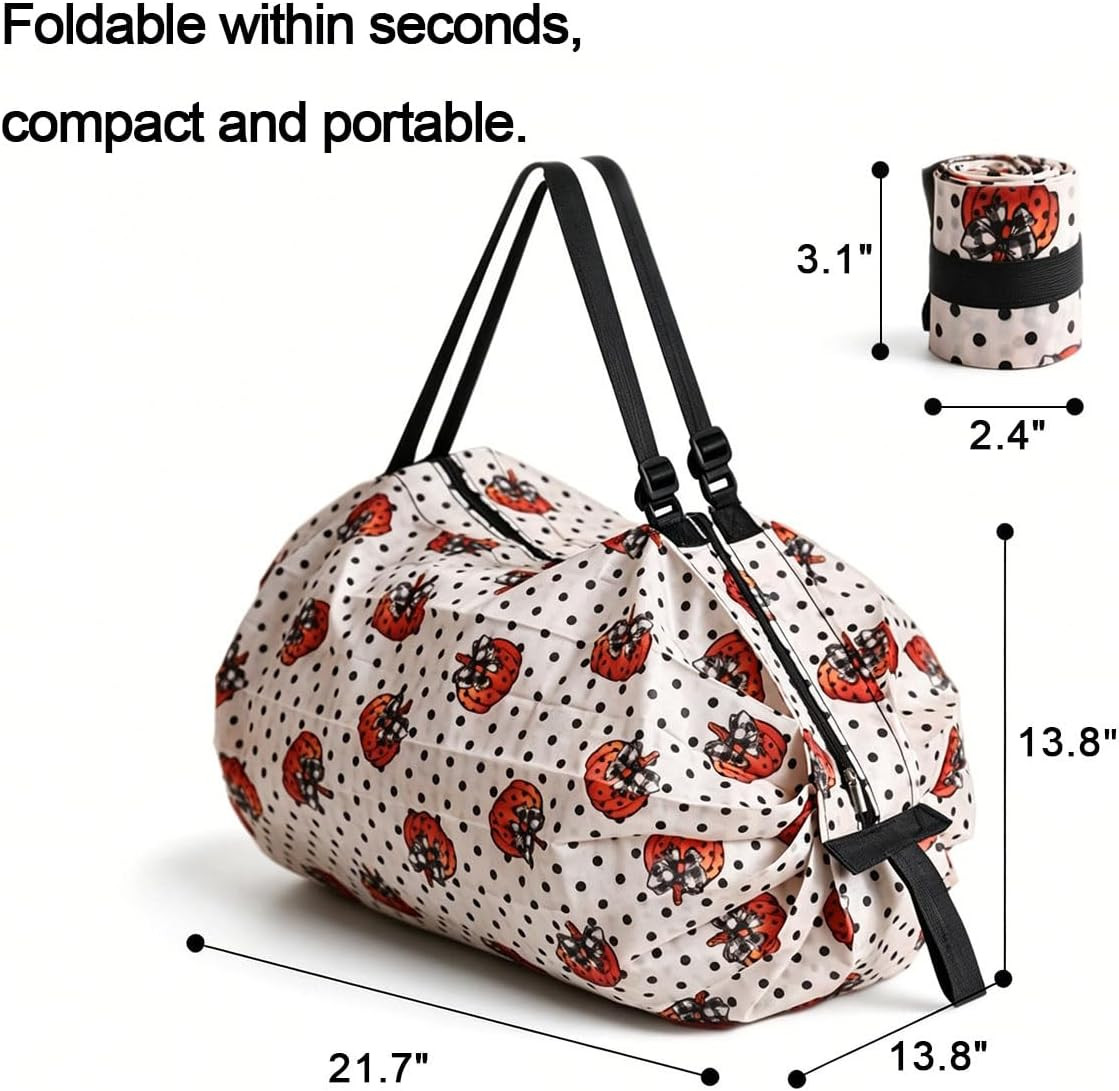 Ultralight Foldable Tote, Reusable Grocery & Travel Bag for Women Water Repellen
