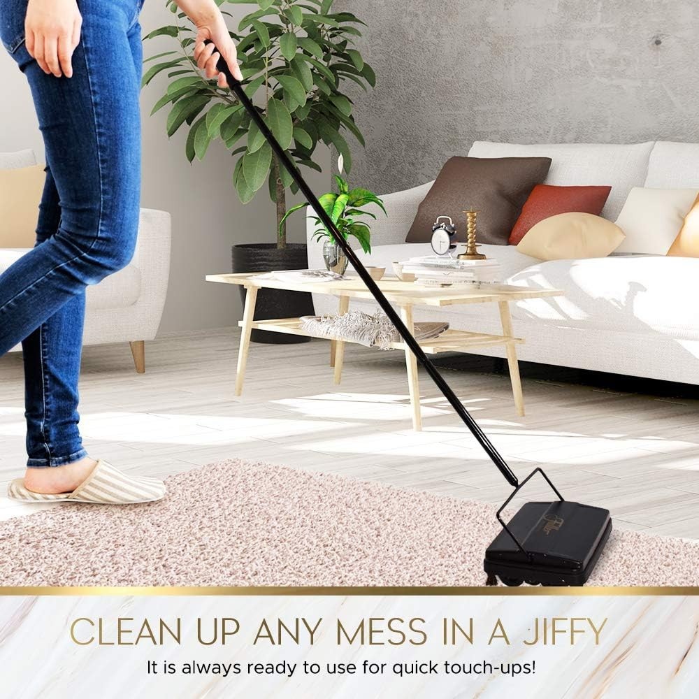 Effortless 9″ Electrostatic Carpet & Floor Sweeper – Lightweight Cleaning Tool