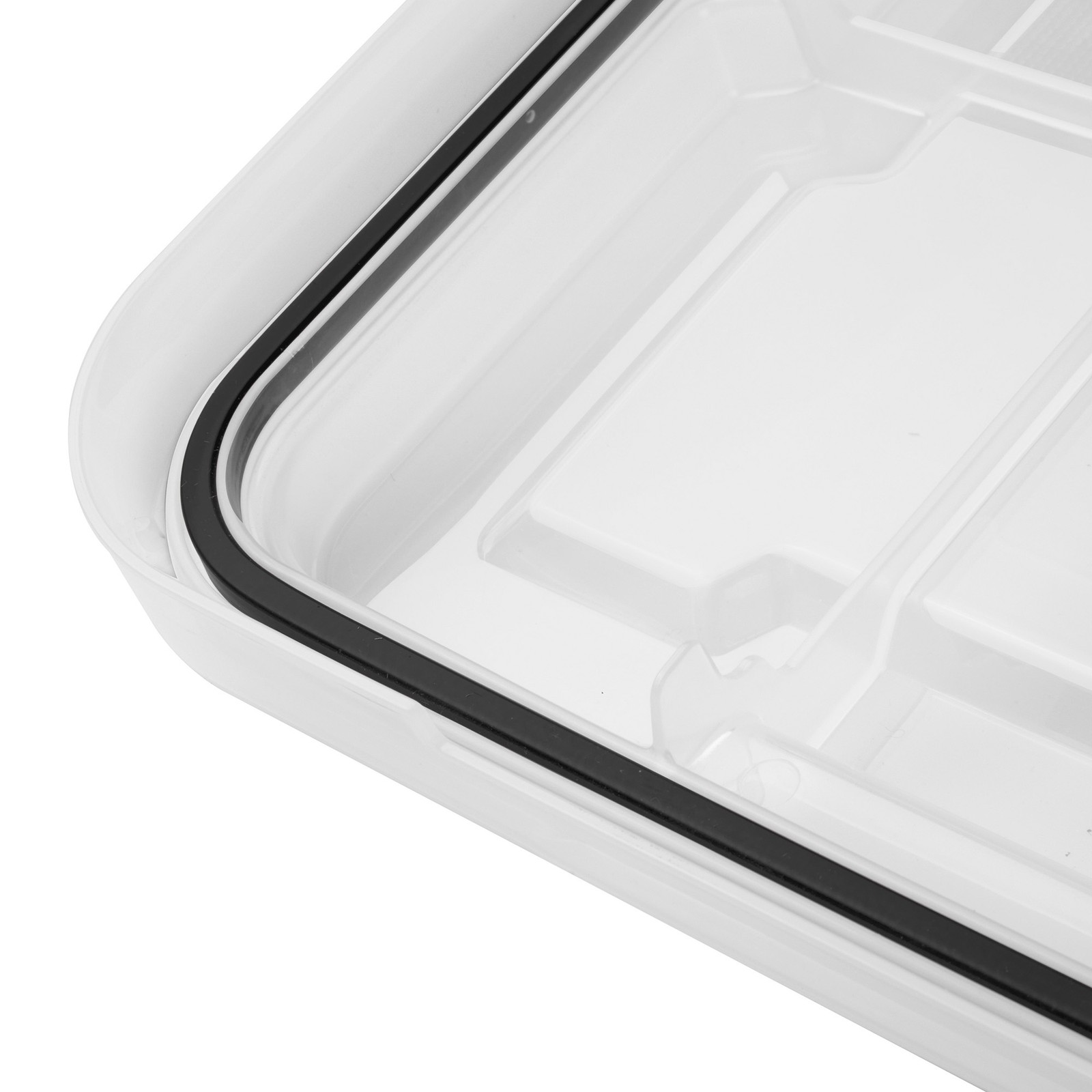 Sterilite 5 Gal Gasket Box, Stackable Storage Container with Lid, Black, 12 Pack