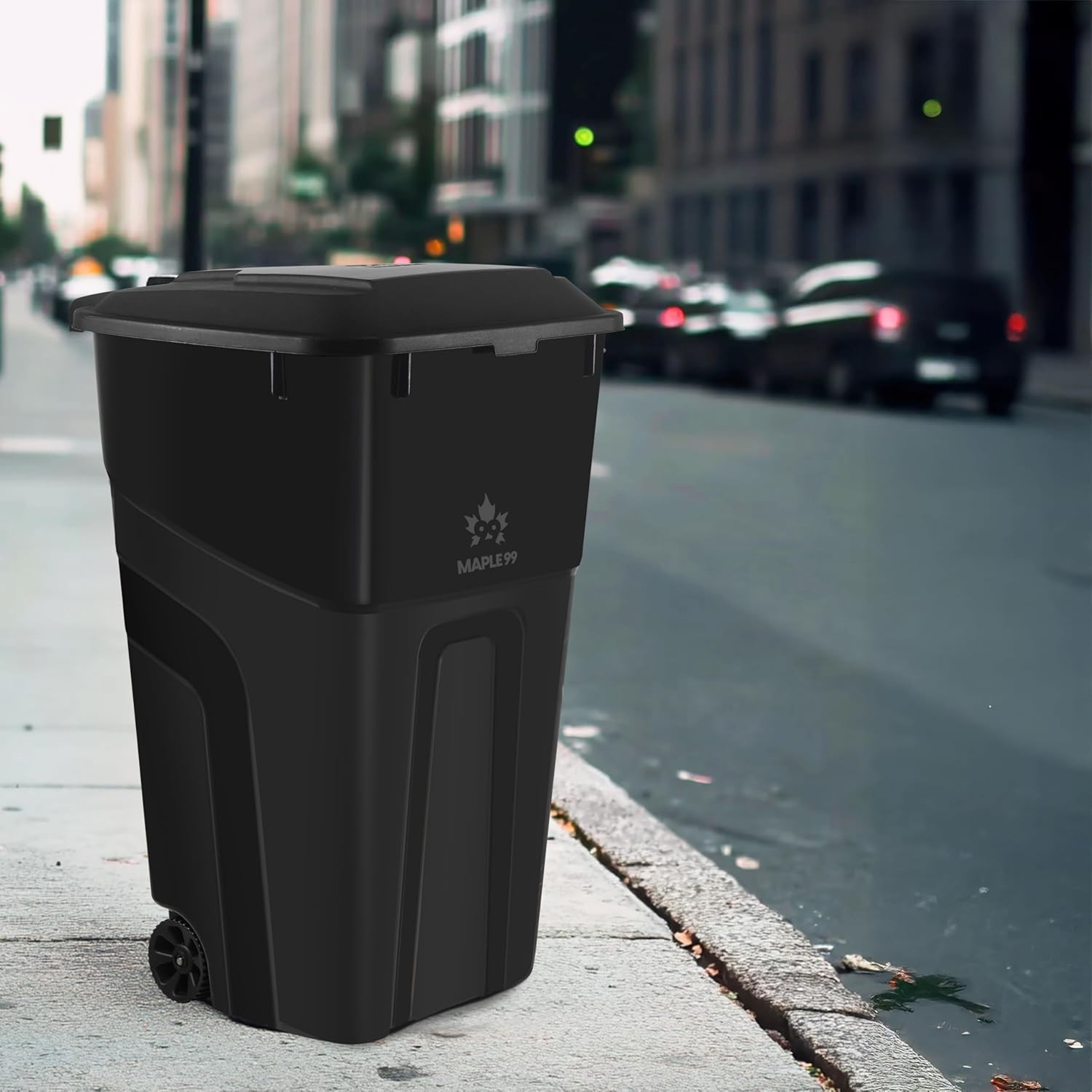 32-Gallon Wheeled Trash Can with Lid 2 Pack Heavy-Duty Outdoor Bins