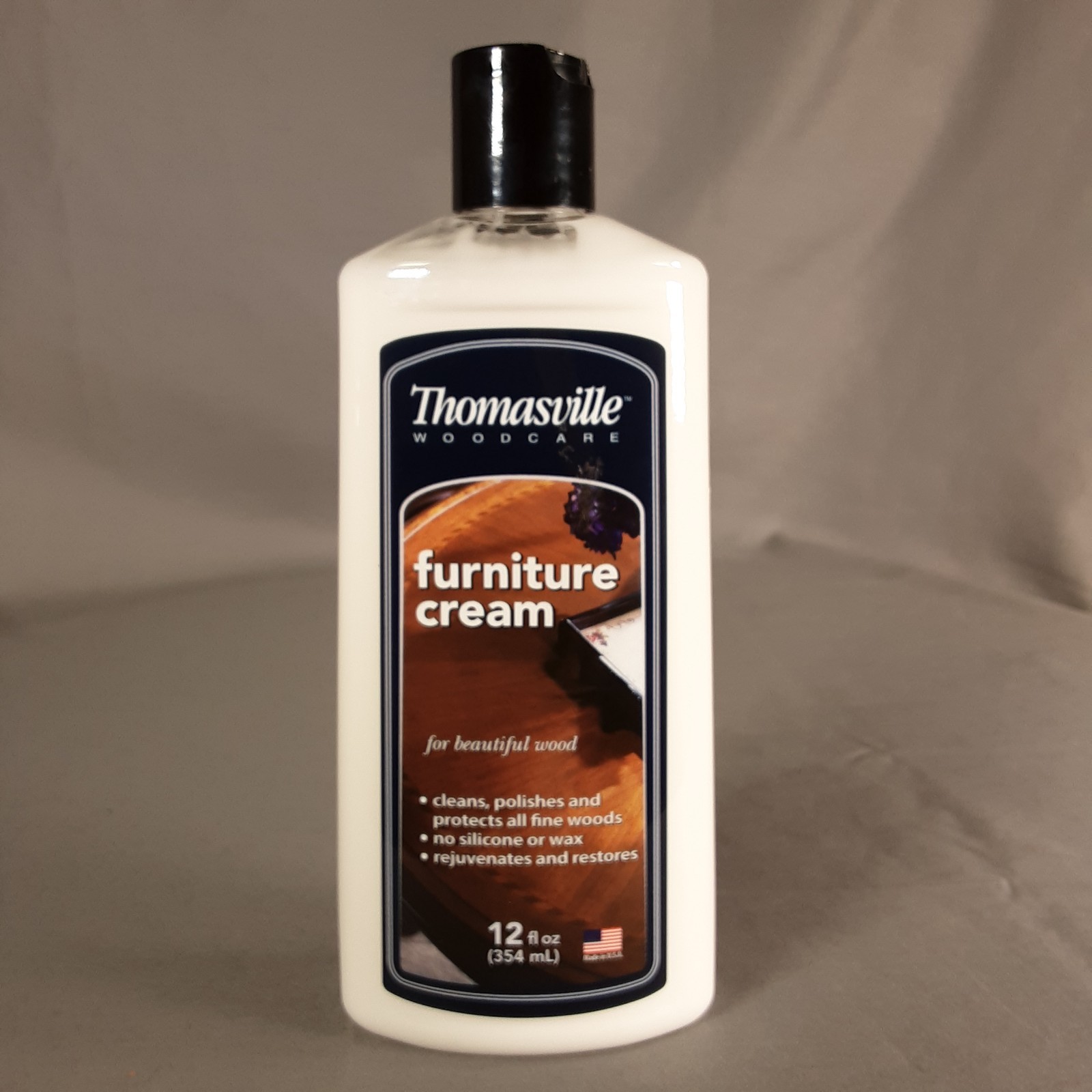 NEW Thomasville Furniture Cream Wood Polish Cleaner 12oz Cleans Protects No Wax