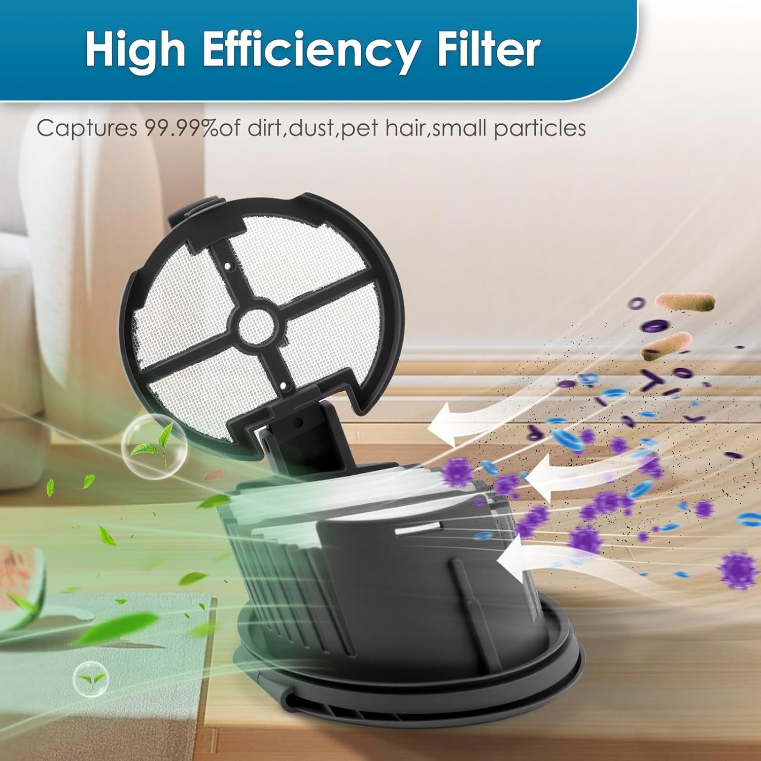 3 Pack H14 Pro Replacement Roller Brushes and HEPA Filters Compatible
