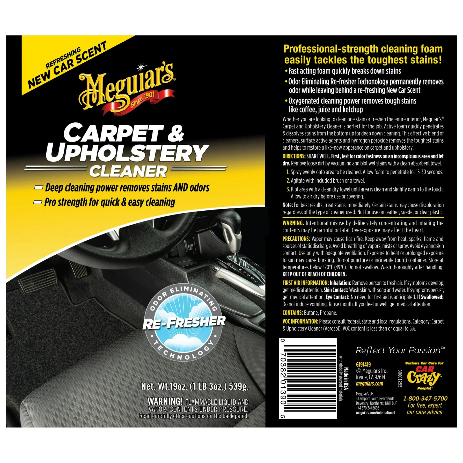 Meguiar’s Carpet & Upholstery Cleaner – Car Upholstery Cleaner & Fabric Cleaner