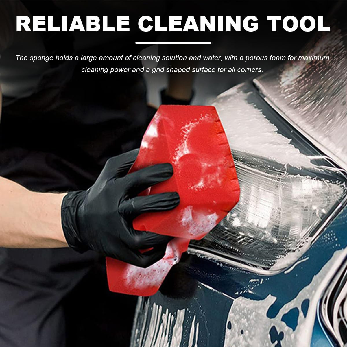 Car Wash Sponge, Large Scratch-Free Cross Cut Sponge for Soap and Rinseless Wash
