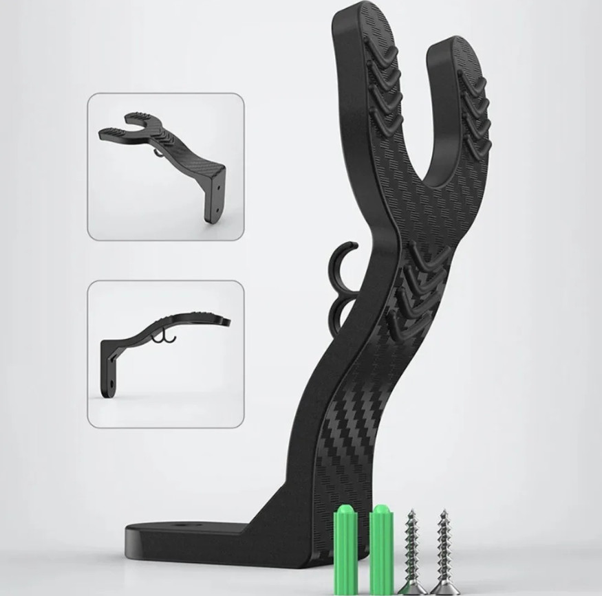 1pc Black Wall Mounted Helmet Hook Rack Heavy Duty Multipurpose Holder – NEW