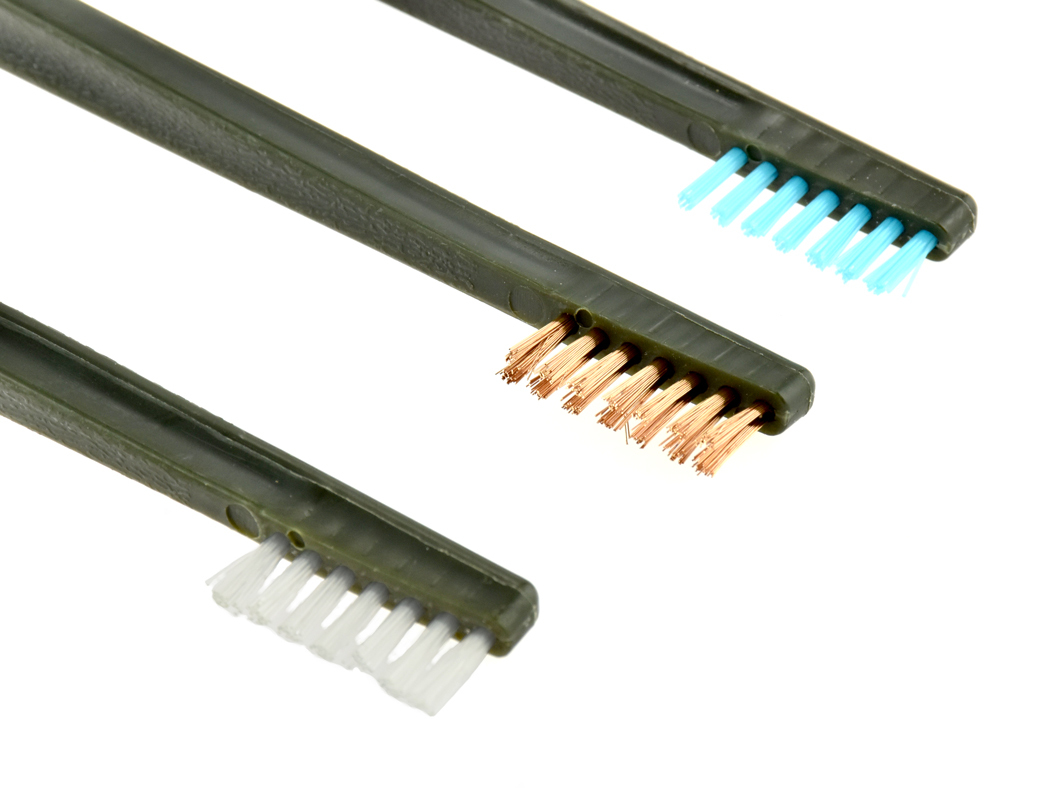 New 3pc 7″ Double Ended Gun Cleaning Brush Set – Plastic Nylon & Copper