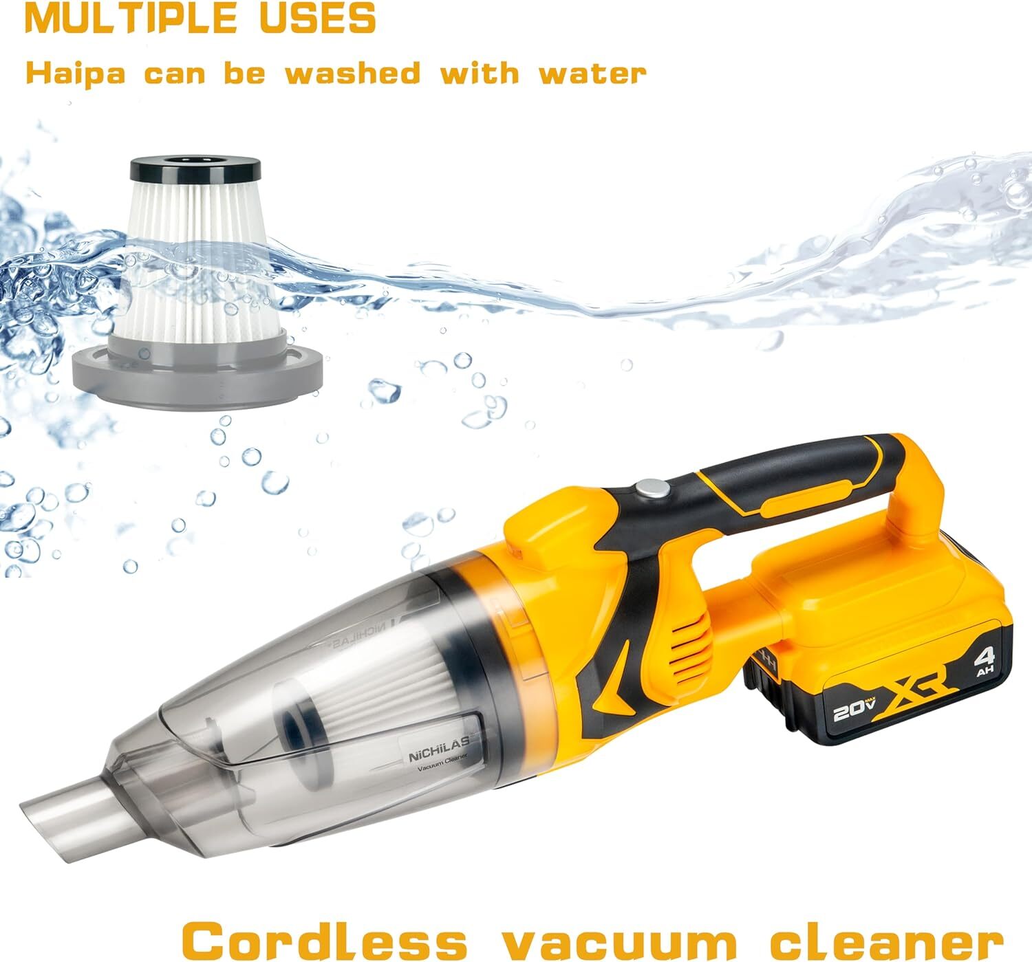 Vacuum Cleaner for DEWALT 20VMAX Batteries, Cordless Handheld Stick No Batterie