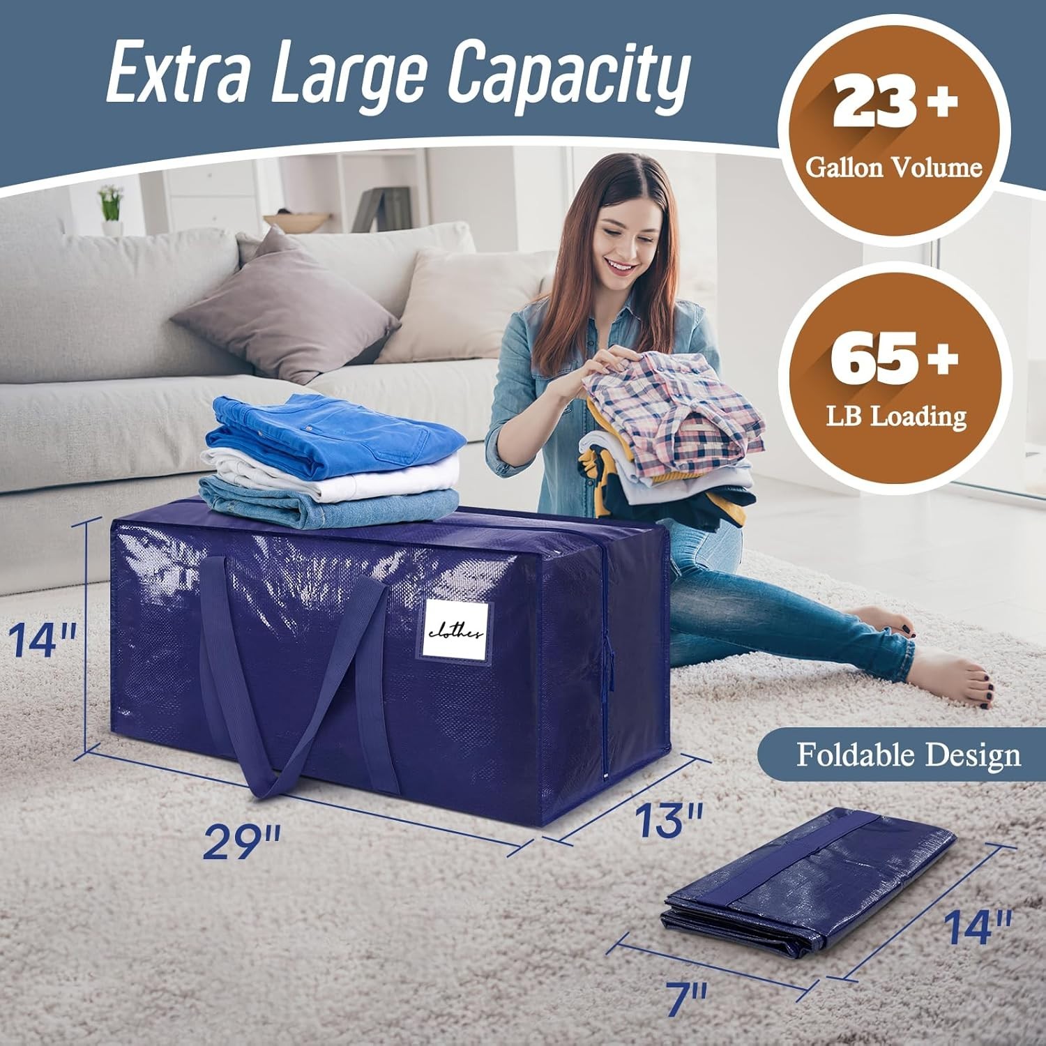 Durable 6 Pack Extra Thick Moving Bags – Tear & Water Resistant for Easy Packing