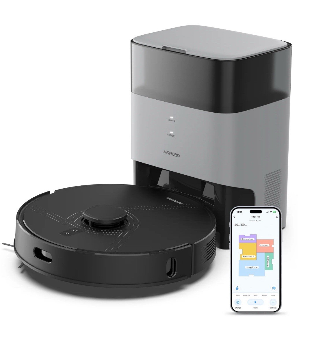 AIRROBO L40+ Robot Vacuum & Mop – Self-Empty, 180min, App & Voice