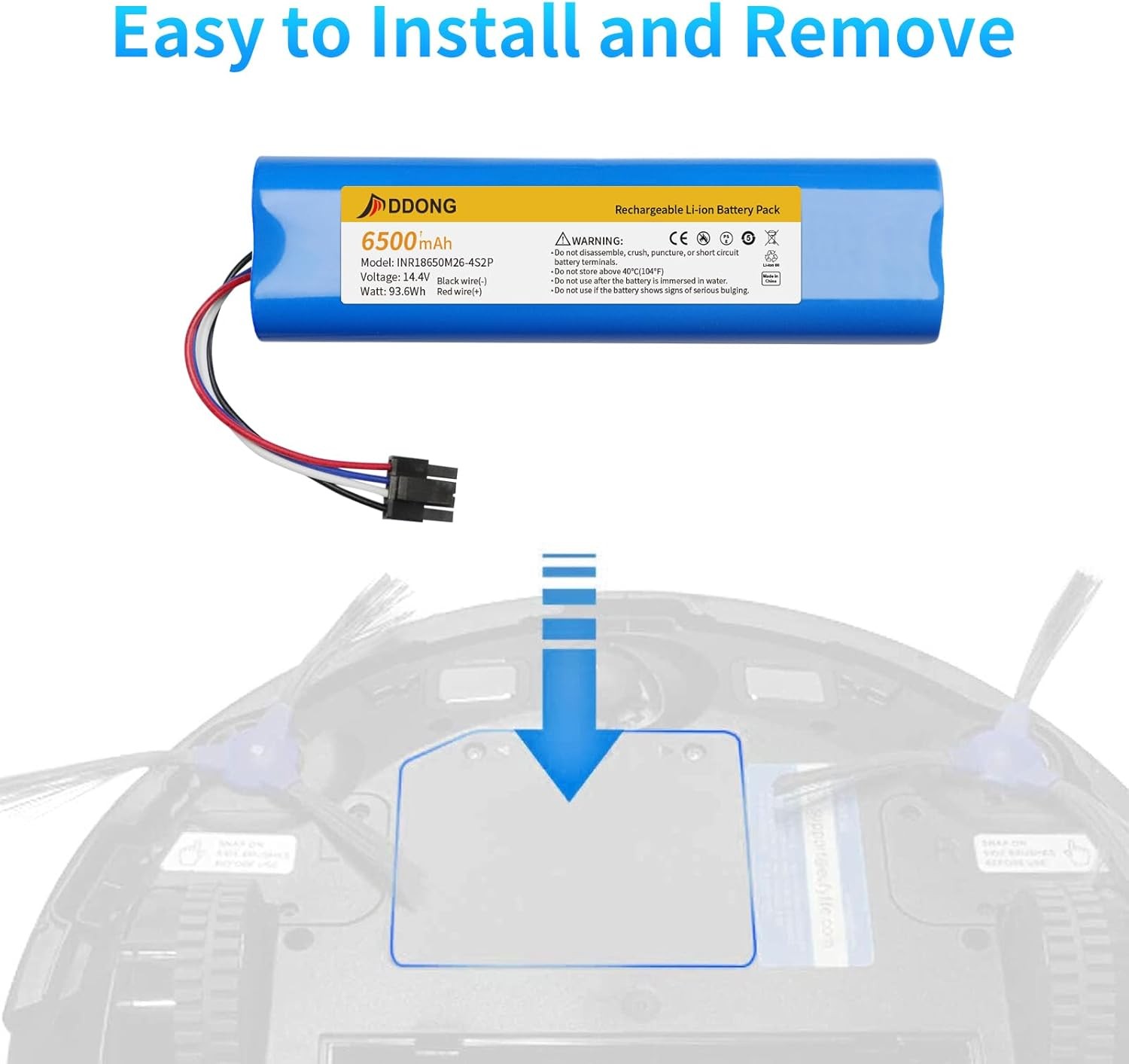 Upgraded 6500mAh Replacement Battery for Eufy Robovac L70 Hybrid L10 T2190