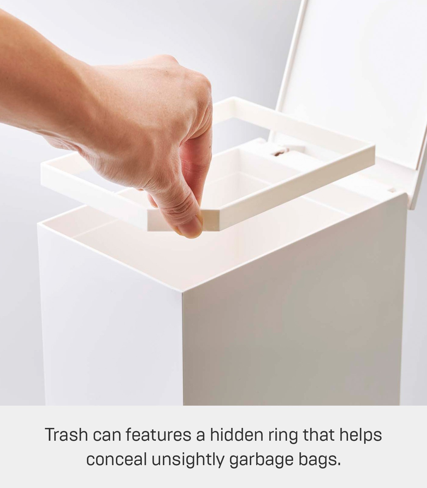 Yamazaki Home TOWER Step Trash Can – Small Space Waste Bin for Bathroom Kitchen