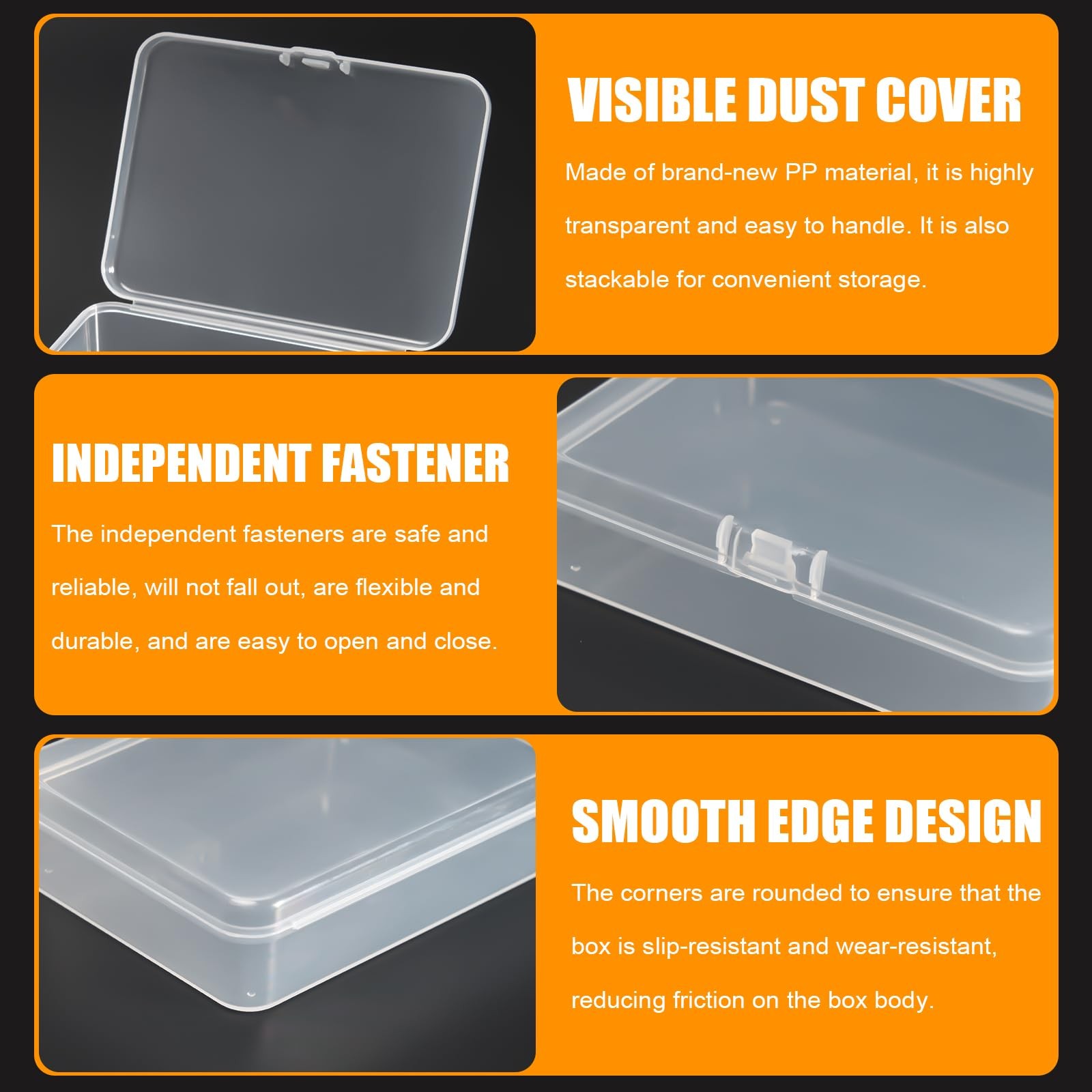 6 Pcs Mini Plastic Storage Containers with Lids, 4.5×3.4 Inches Clear Rectang…