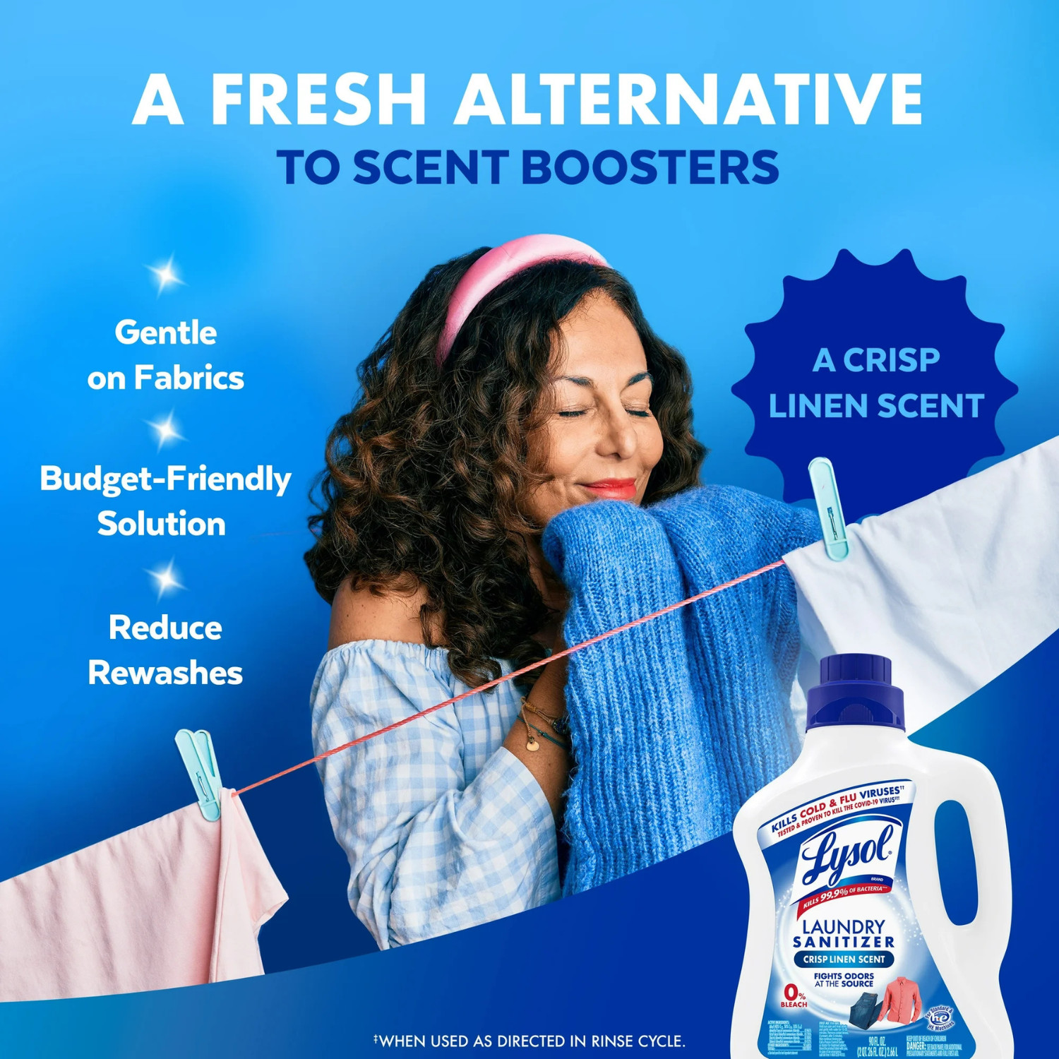 (2 pack) LYSOL Laundry Sanitizer 90 -fl oz Crisp Linen Fabric Deodorizer