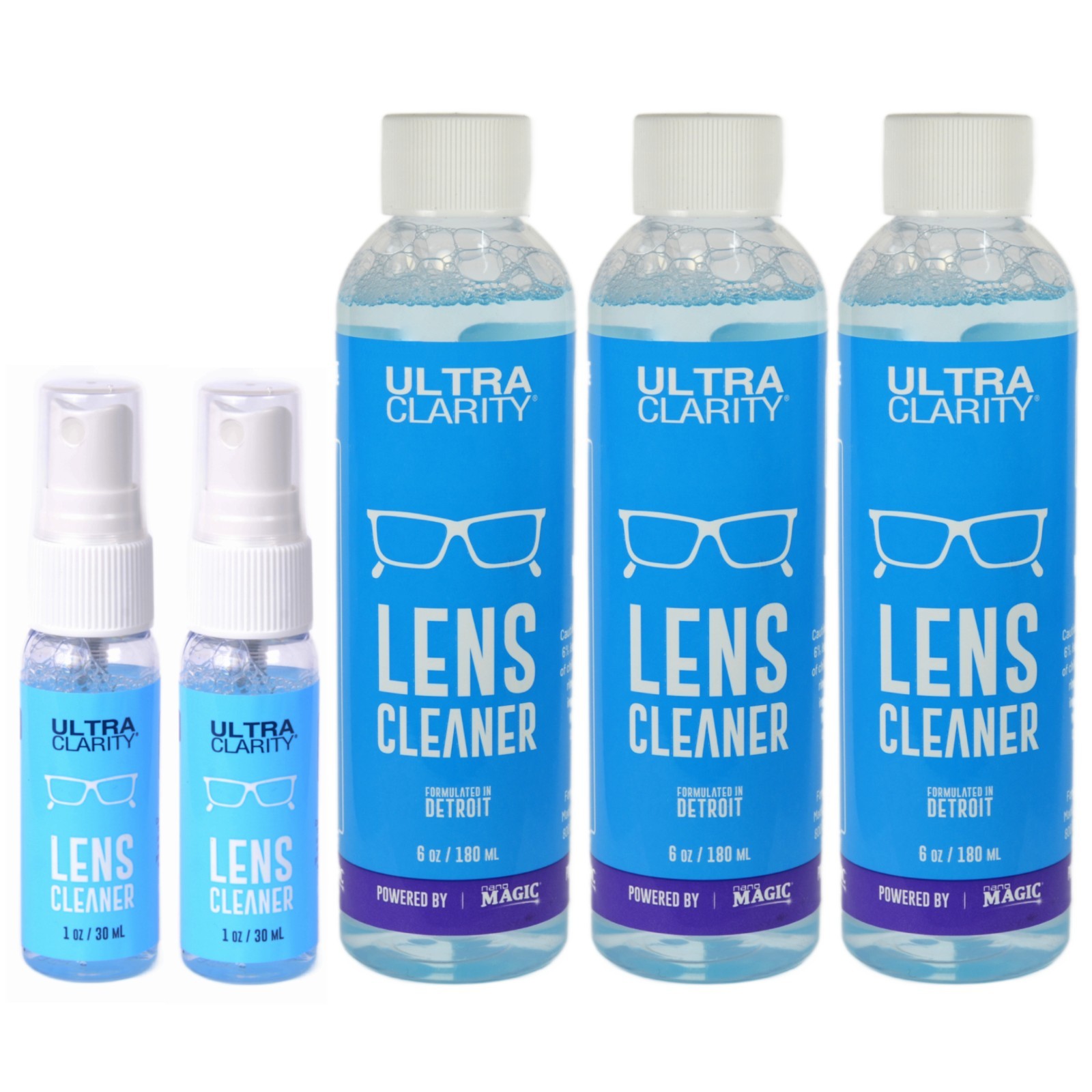 Ultra Clarity Lens Cleaner 1oz Spray & 6oz Refill (5, 10, 15, 20, 25, &30 Pack)