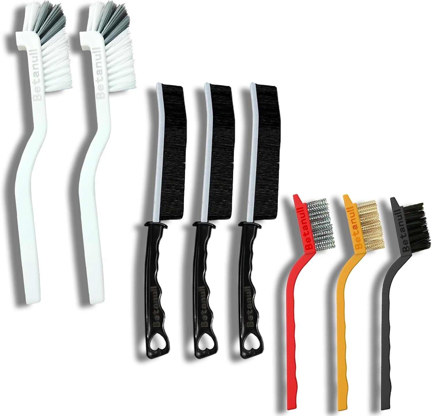 Crevice Cleaning Brush Set, Multi-Purpose Hard Bristle Brushes for Deep Clean…