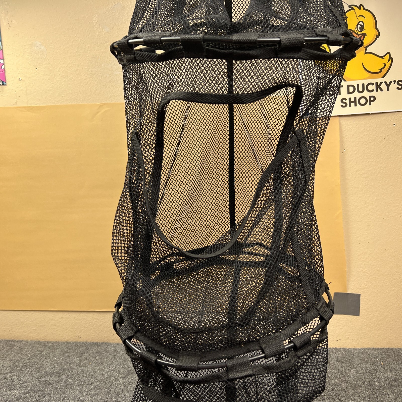 Hanging Vertical Mesh Garage Ball Storage Net Metal Hook 11″ X 40″ 3 Compartment