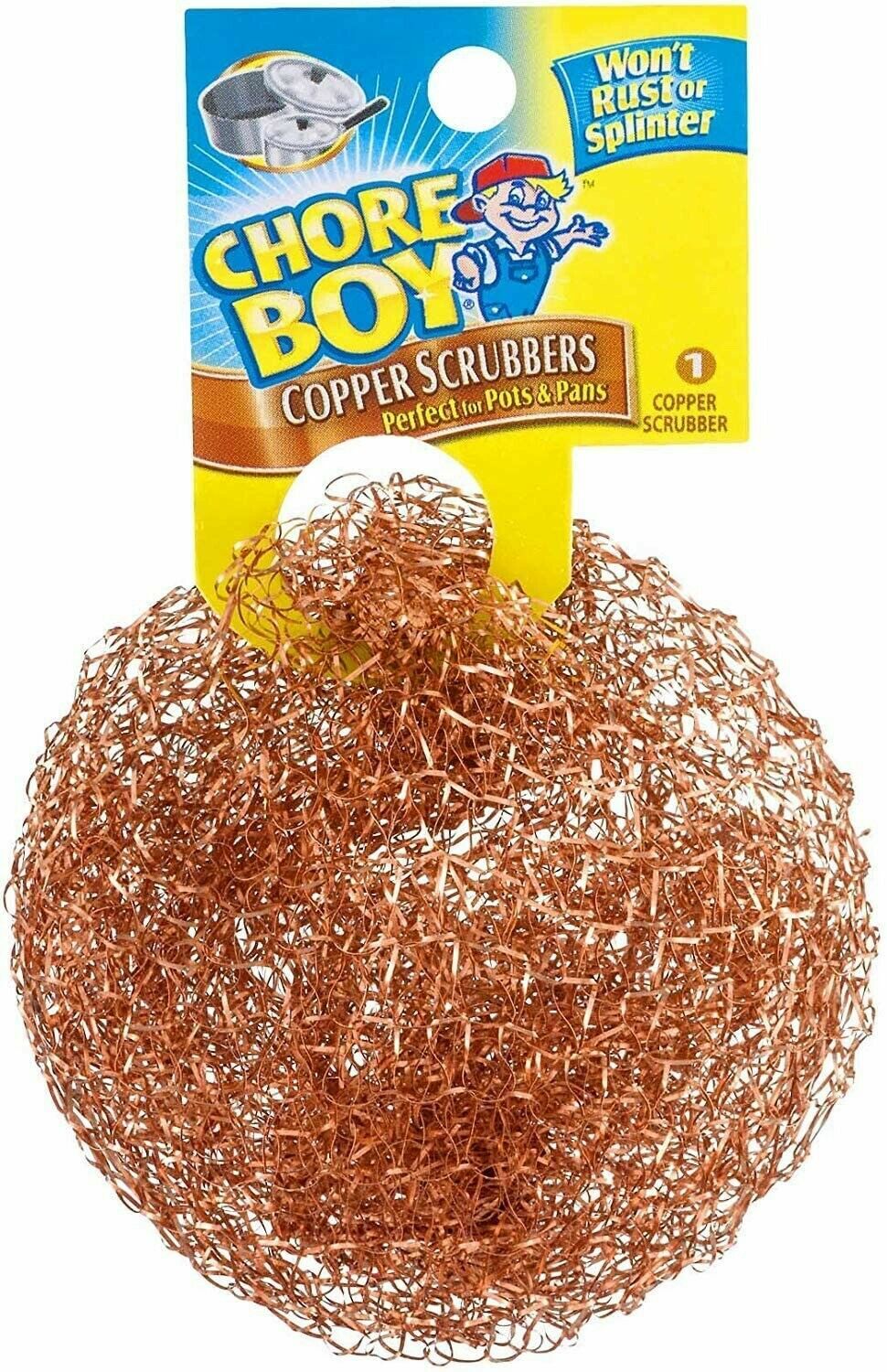 CHORE BOY COPPER SCRUBBER , 10 PIECES LOT …100 % COPPER… NEW
