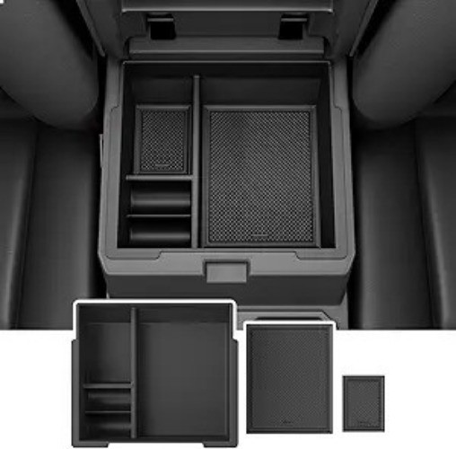 Center Console Organizer Compatible with 2025 2026 Armrest Trays Storage Box Rep