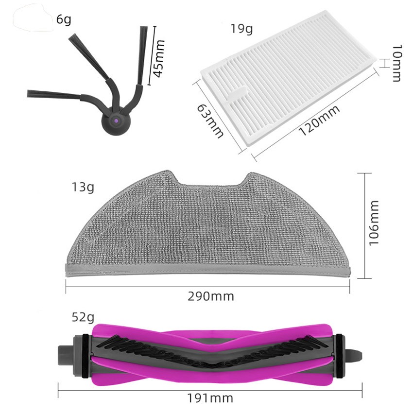 For Eureka E20 Evo Plus Main Brush Filters Cloths Robot Vacuum Cleaner Accessory