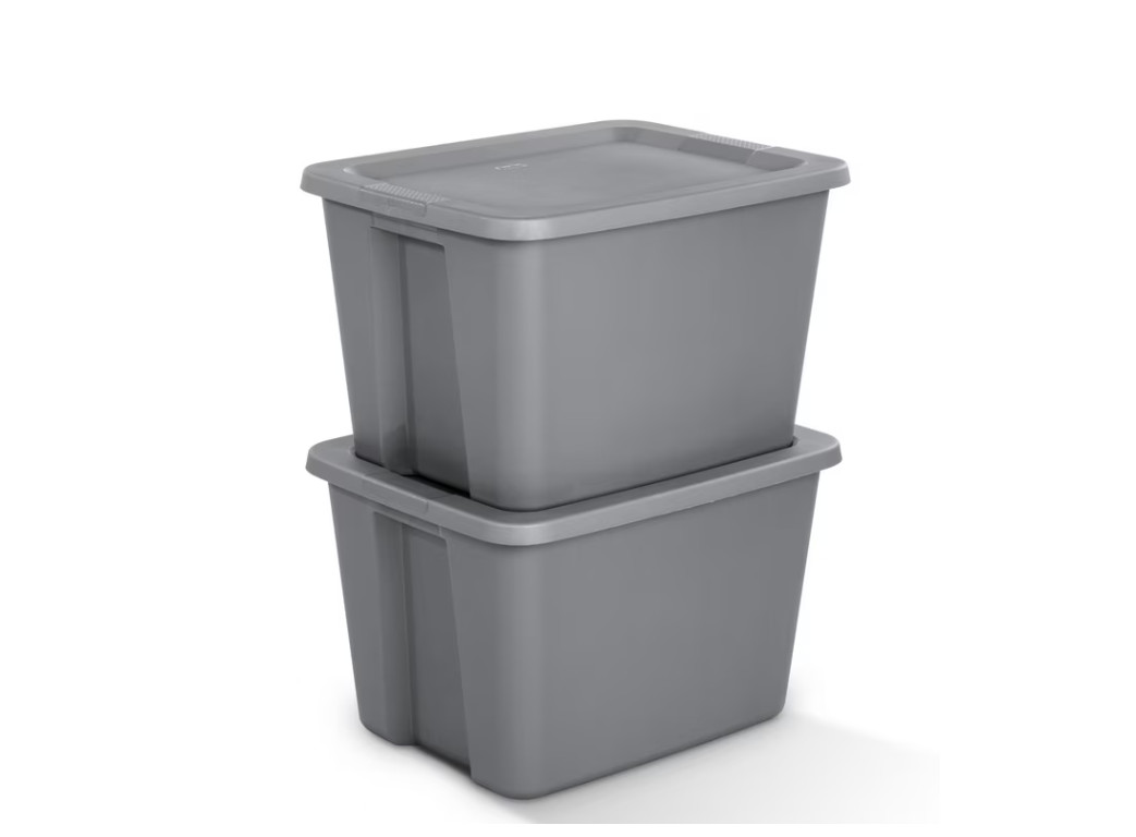 (4 pack) Large Storage Bin, 18 Gallon Plastic Storage Container with Snap-On Lid