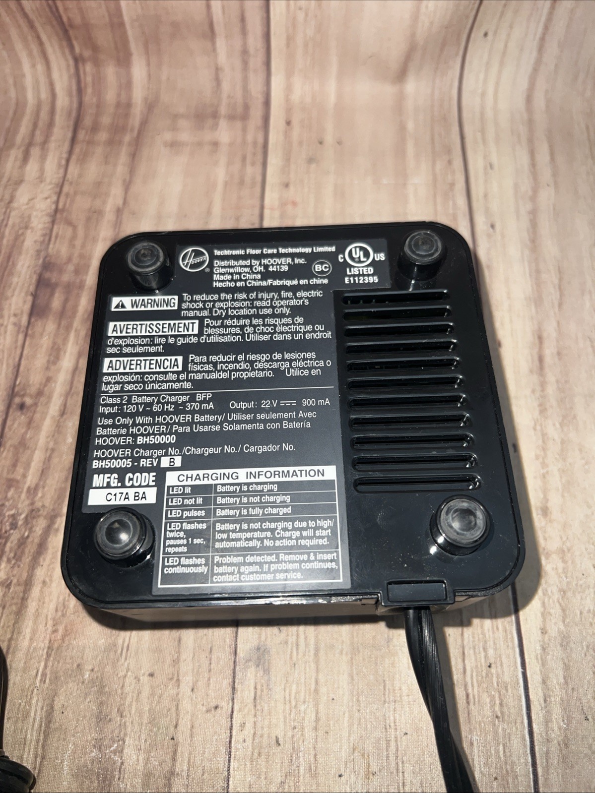 Hoover LiNX Cordless Stick Vacuum Charger BH50005 for Battery BH50000 OEM