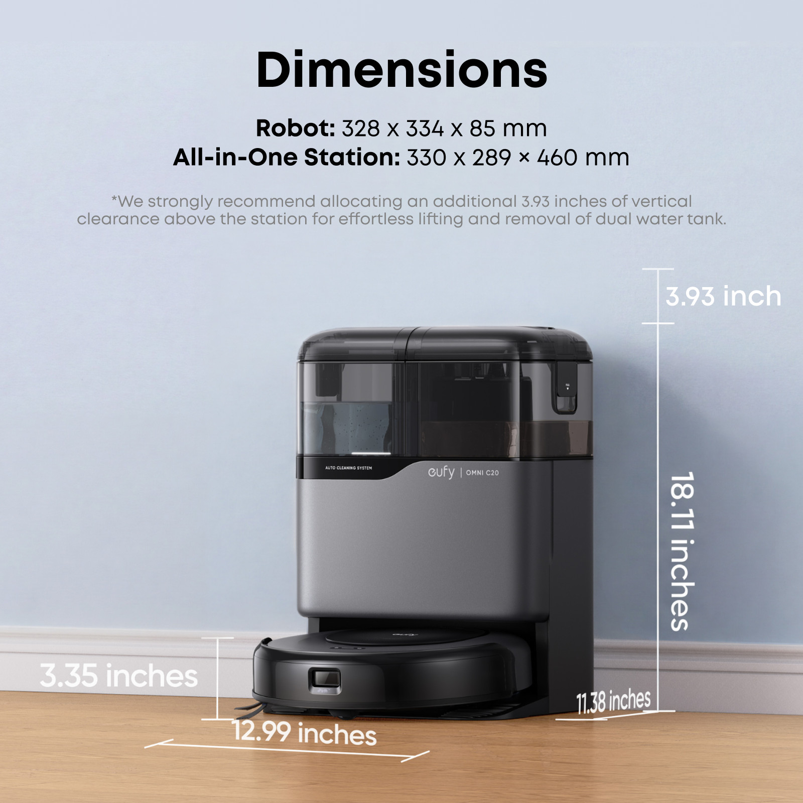 eufy Robot Vacuum and Mop Combo C20 + Cleaning Solution-Certified Refurbished