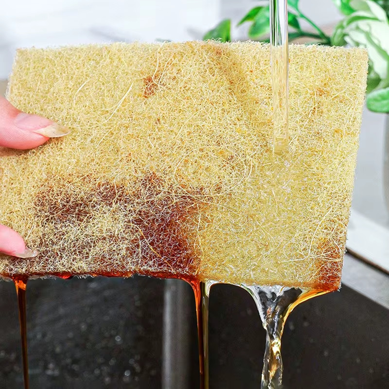 5/10/20PCS Sisal Microfiber Sponge Eco-Friendly Natural Fiber Sponges Kitchen Di