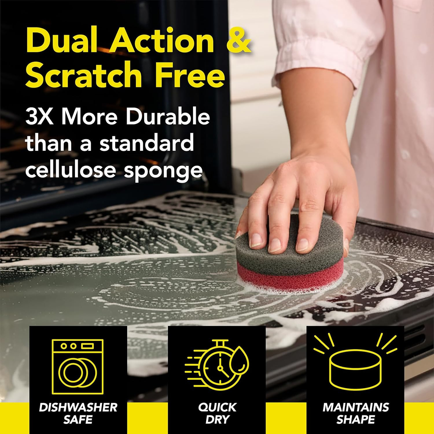 Heavy Duty Stove and Oven Cleaner 3 Piece Total Clean Kit, for Baked on Grease,