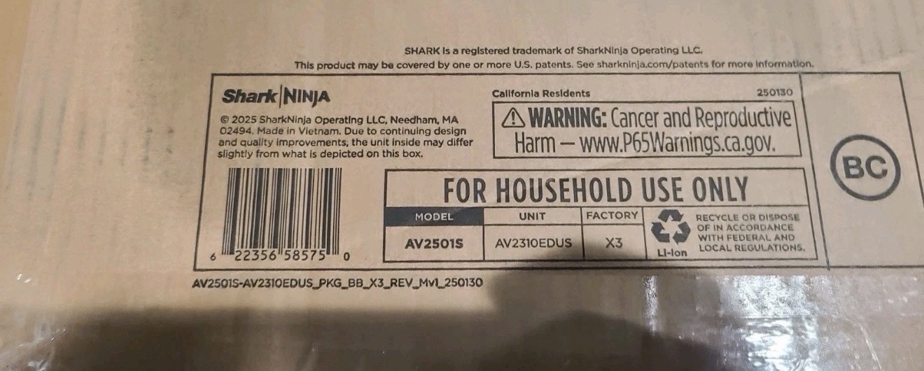 Shark AV2501S AI Ultra Robot Vacuum with Matrix Clean and Home Mapping
