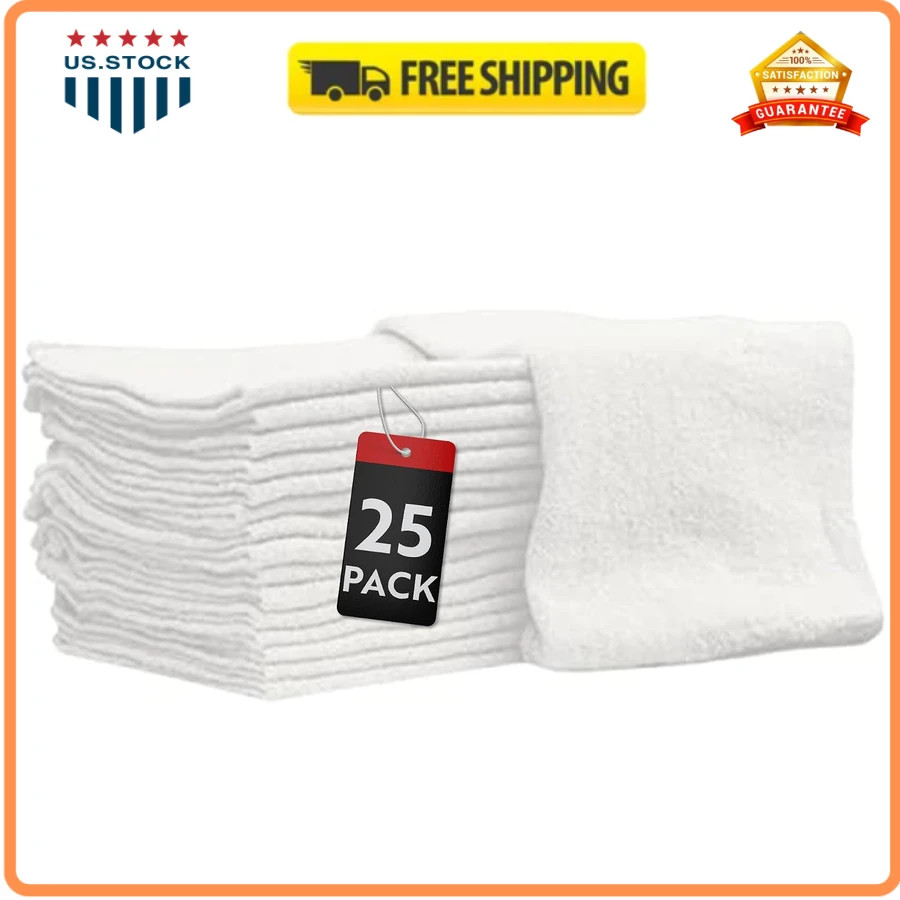 Nabob Wipers 25 Pack 14×14 Blue 100% Cotton Commercial Grade Shop Towels Rags