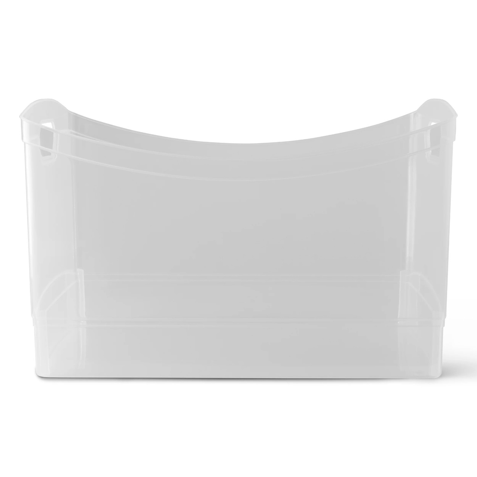 Mainstays Clear Utility Storage Organizer Bin Built Handles, 15.3″ x 10.4″ x 9.8