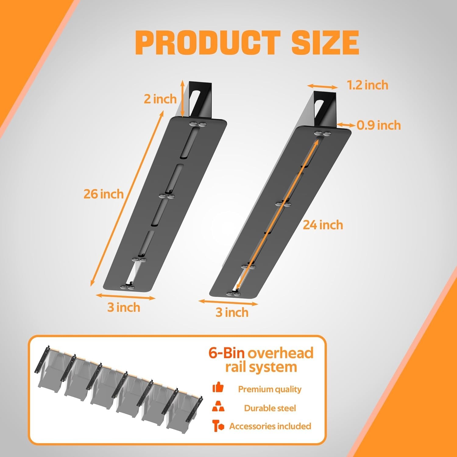 Durable 26″ Overhead Ceiling Storage Rack – Supports 176 Pounds, Rust-Resistant