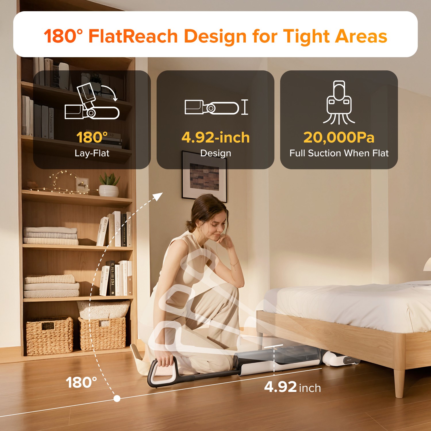 Roborock F25 LT Wet Dry Vacuum Mop, 20000Pa Cordless Cleaner, 194℉ Self-Cleaning