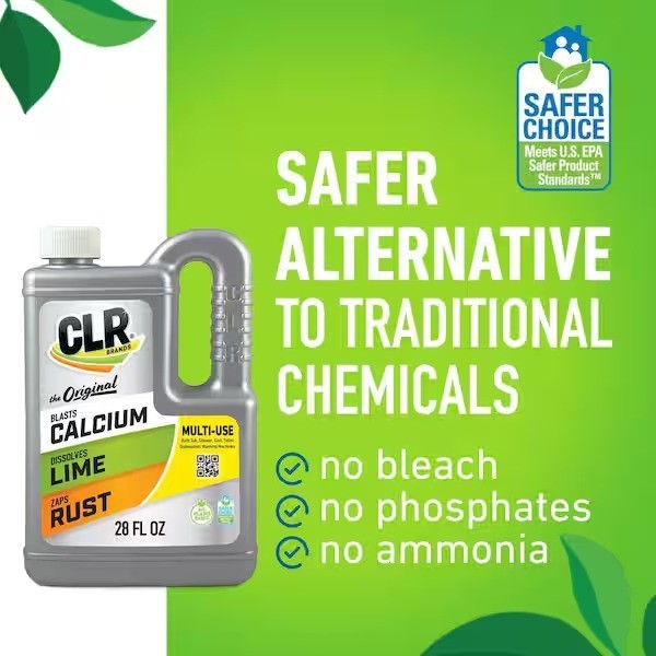 CLR 28 oz. Calcium, Lime and Rust Remover (1-Pack )EPA Safer Choice, bleach