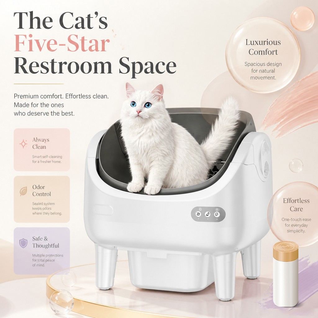 14-day automatic cleaning, open design, ideal choice for busy house V7-white-2