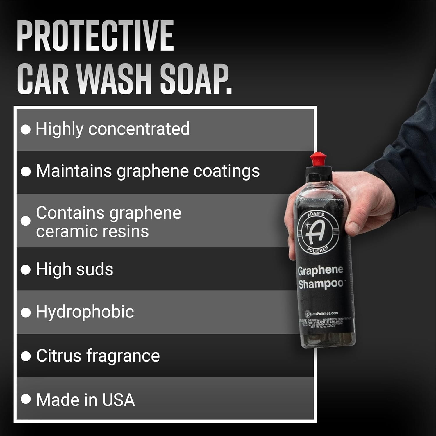 Graphene Shampoo 16oz – Ceramic Coating Infused Car Wash Soap – Powerful Clea…